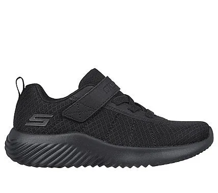 Skechers Bounder Baronik 403744L BBK  Black Velcro Trainers