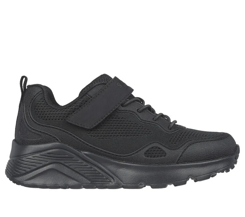 Skechers Uno Lite Worlo Black Unisex Velcro Trainers Memory Foam