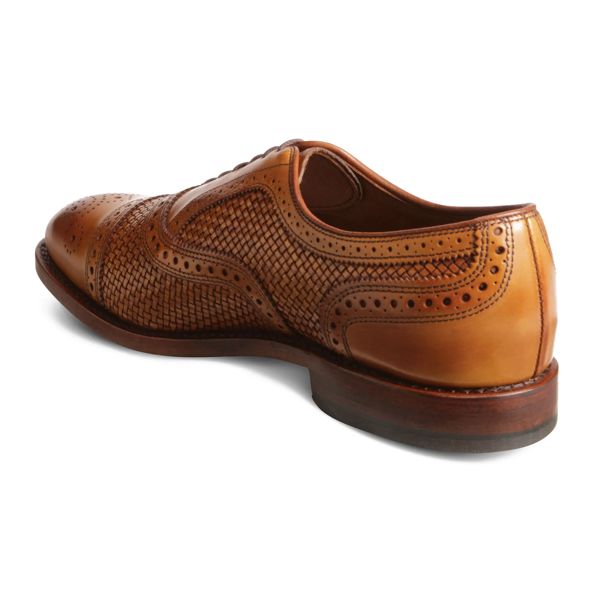 Tan Braided Leather Morice Brogue Oxfords