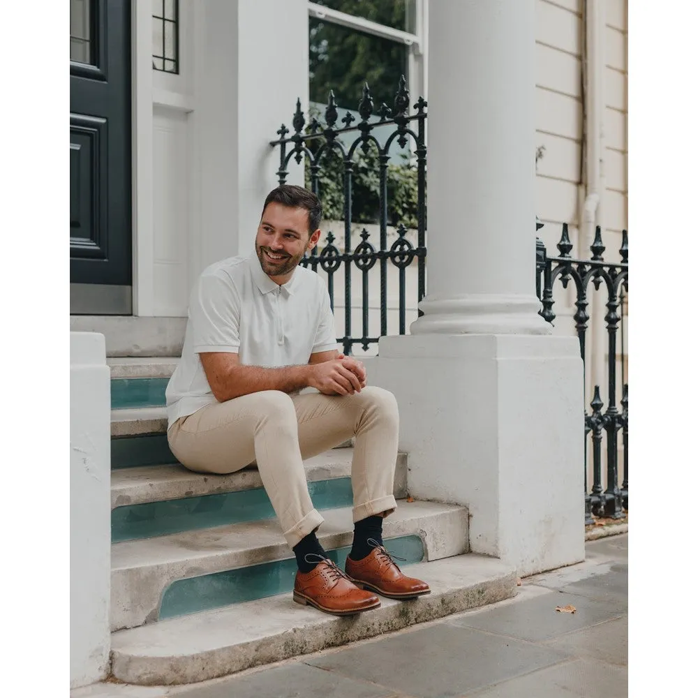Tan Bryson Brogue Lace-Up Shoes