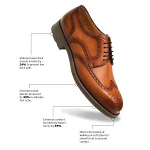 Tan Leather Beaumont Lace Up Brogue Wingtip Derby Shoes - SS23