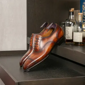 Tan Leather Belara Brogue Toe Cap Oxfords - Formal Shoes - AW24