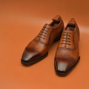 Tan Leather Redara Brogue Toe Cap Adelaide Oxfords - Formal Shoes - AW24