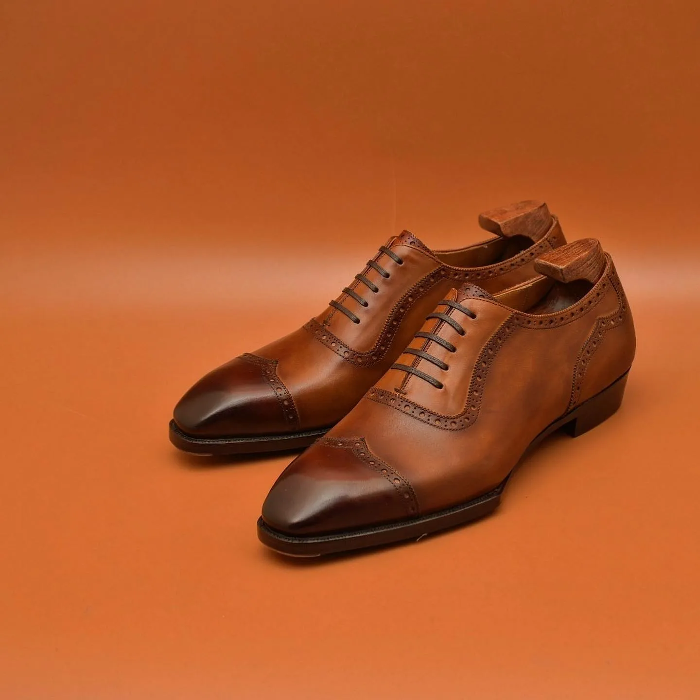 Tan Leather Redara Brogue Toe Cap Adelaide Oxfords - Formal Shoes - AW24