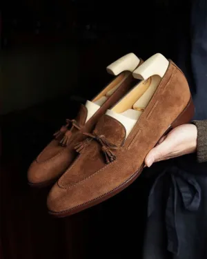 Tan Suede Amara Tassel Loafers - Formal Shoes - SS23