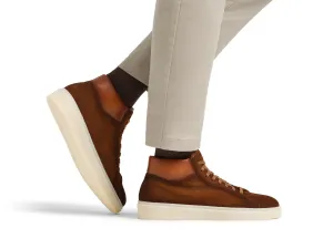 Tan Suede Nadelei High Top Sneaker Boots