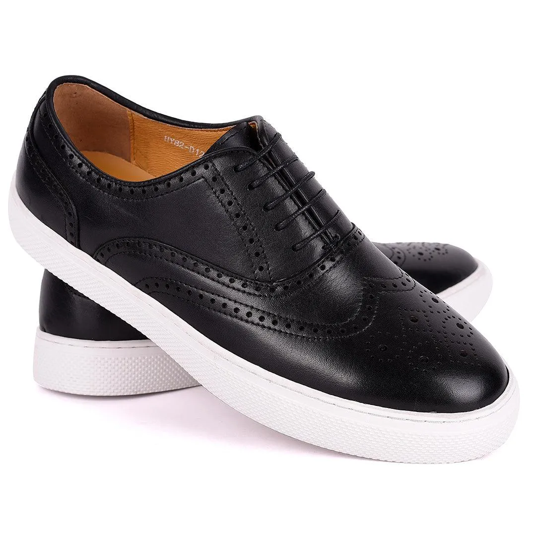 Taylors Tassel And Brogues Designed Men's Sneakers Shoe- Black