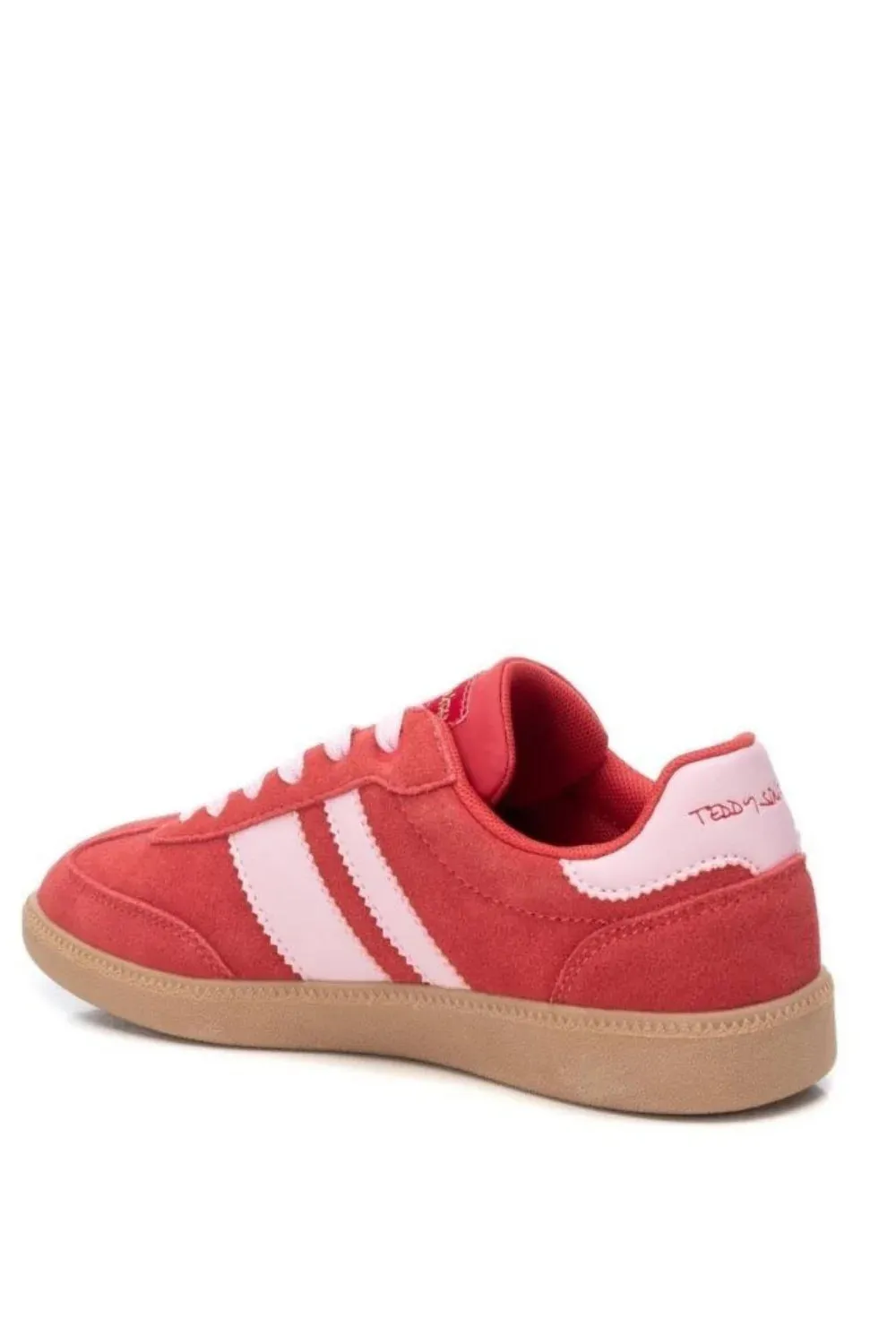 TEDDY SMITH 120123 RED SUEDE LOW PROFILE TRAINERS