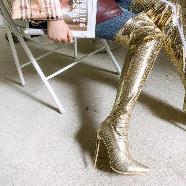 Thin Heel High Heel Side Zipper Knee High Boots