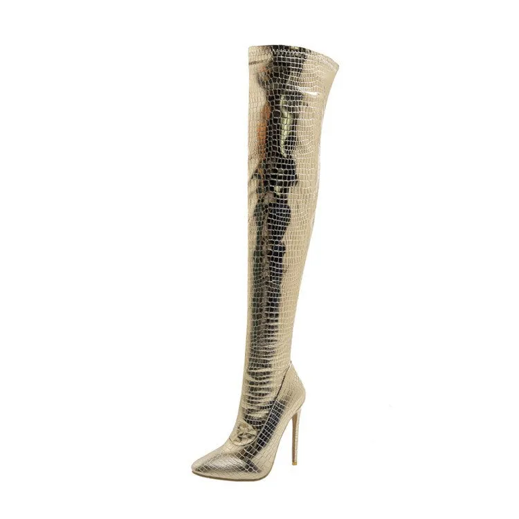 Thin Heel High Heel Side Zipper Knee High Boots