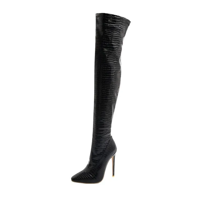 Thin Heel High Heel Side Zipper Knee High Boots