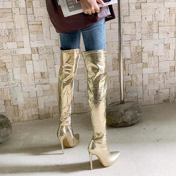 Thin Heel High Heel Side Zipper Knee High Boots