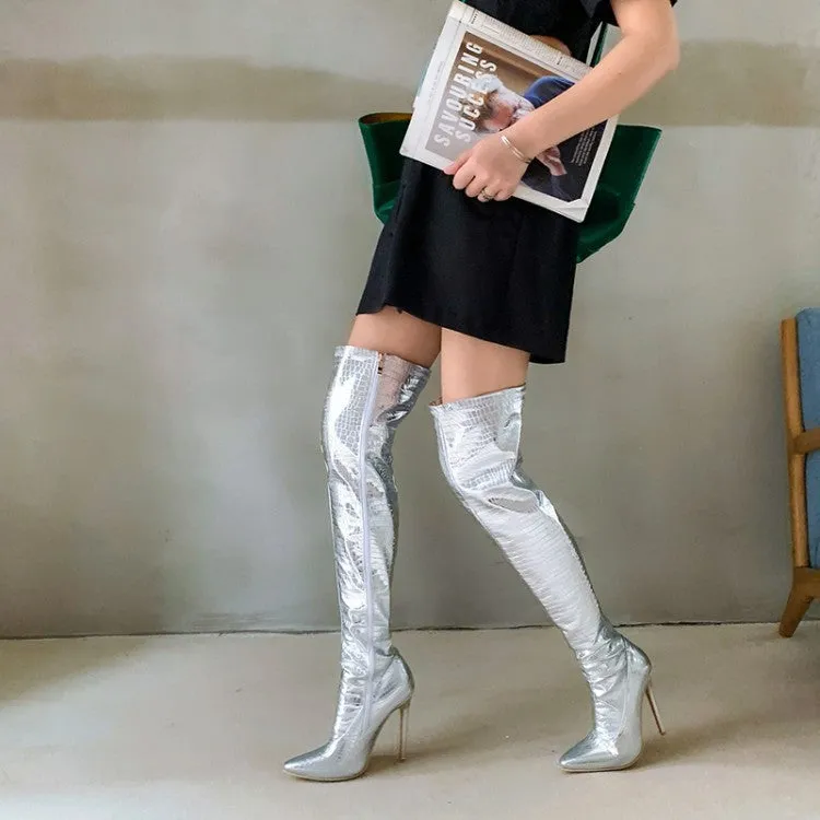 Thin Heel High Heel Side Zipper Knee High Boots