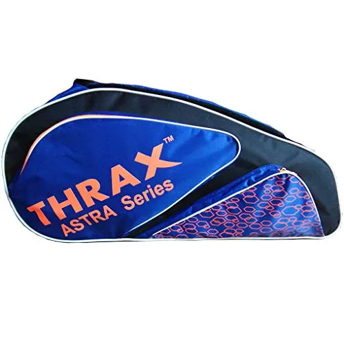 Thrax Astra Series Fabric Badminton Kit Bag (Black and Blue)