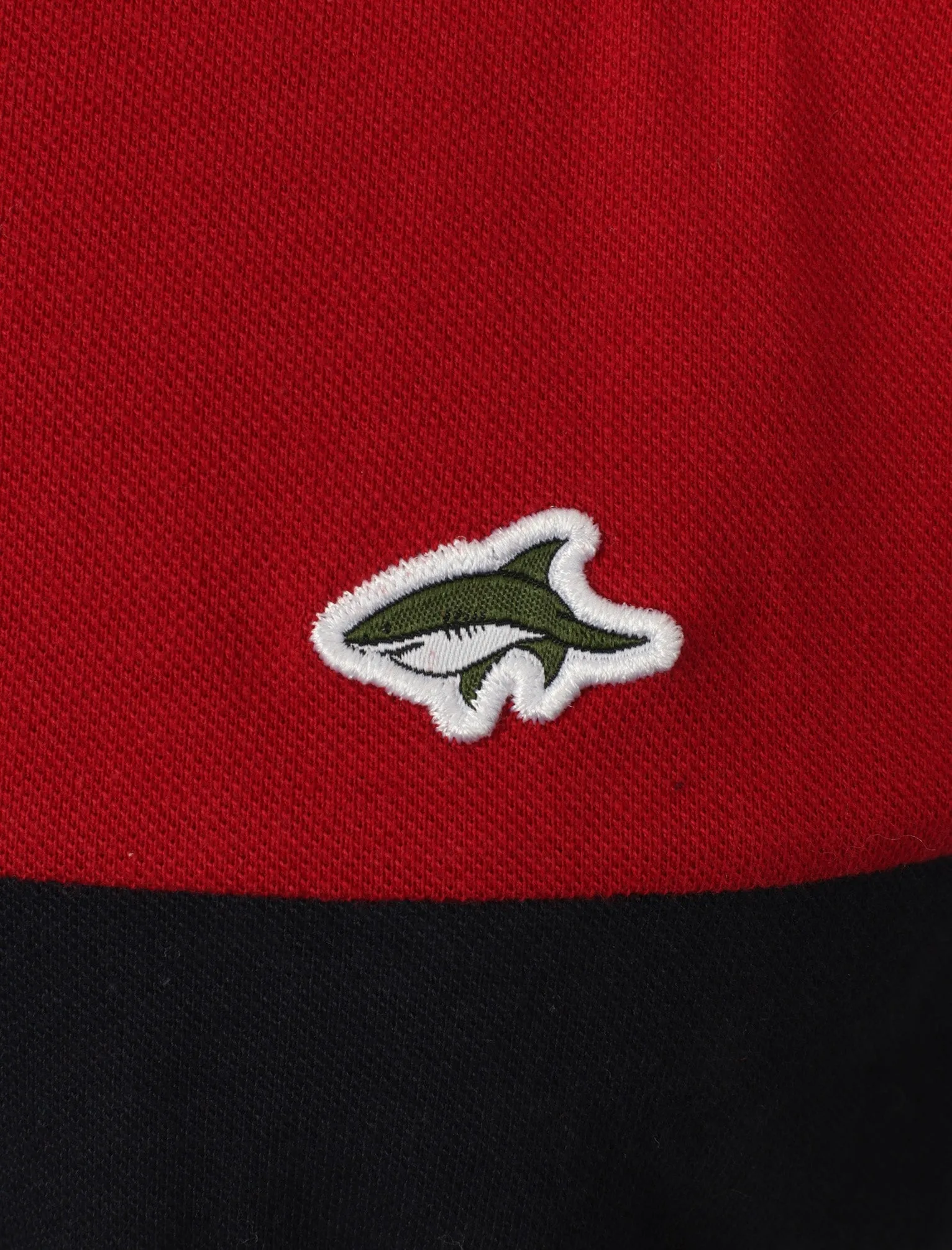 Tower Colour Block Pique Polo Shirt In Red - Le Shark