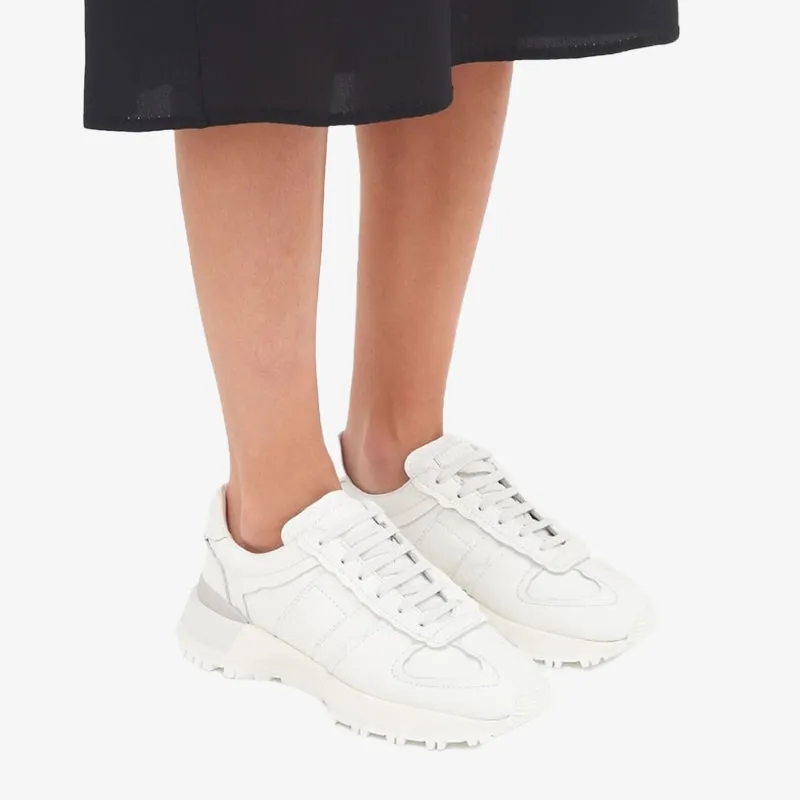 Vibrant White nylon Low-Top Trainers