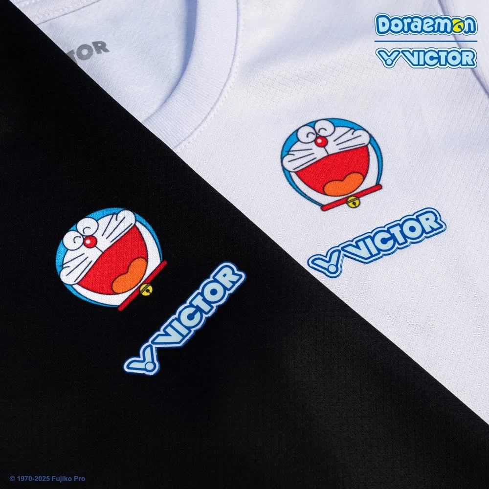 [VICTOR X DORAEMON] T-504DRM C Unisex Black Shirt