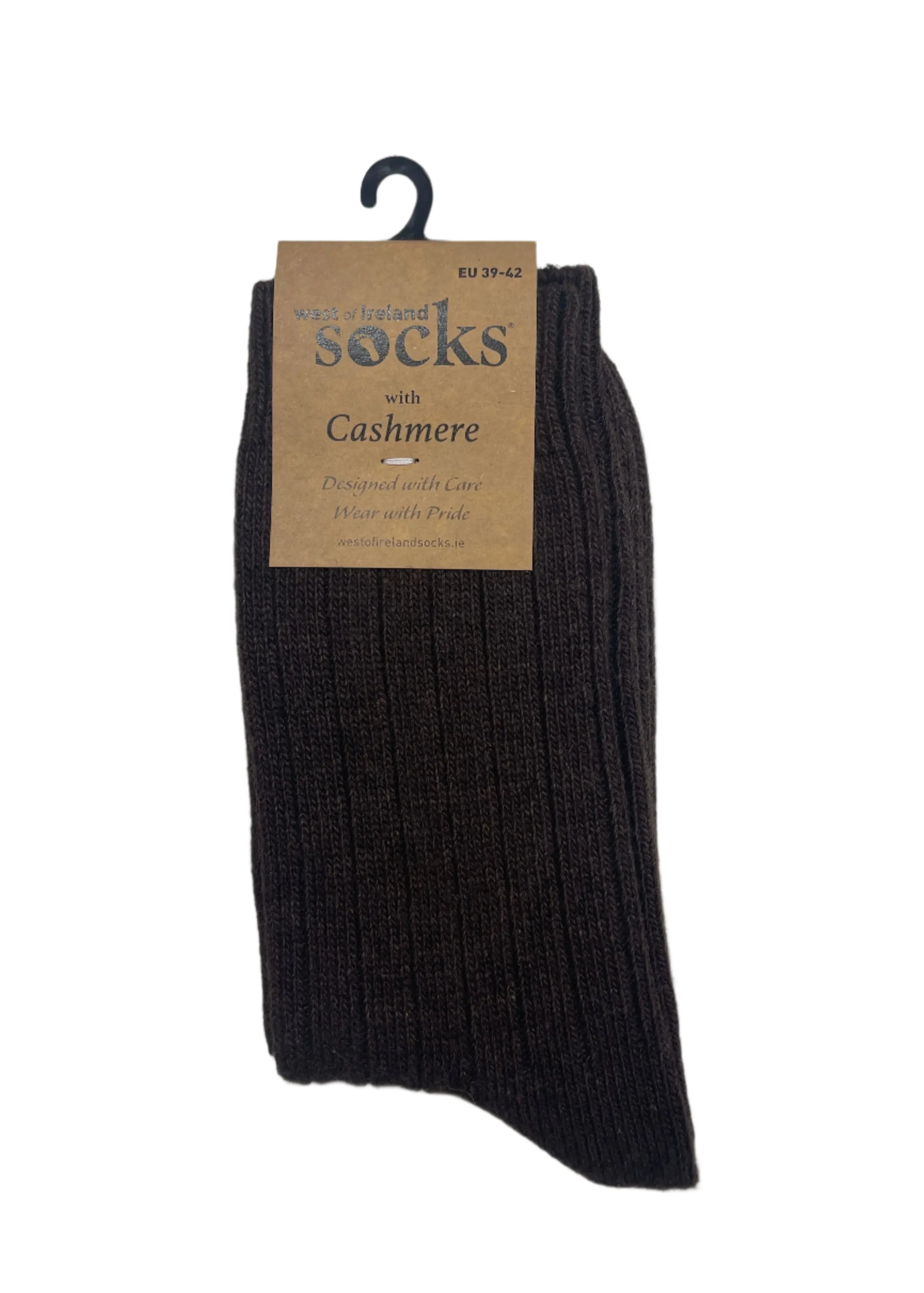 West of Ireland Cashmere Mix Socks | Chocolate