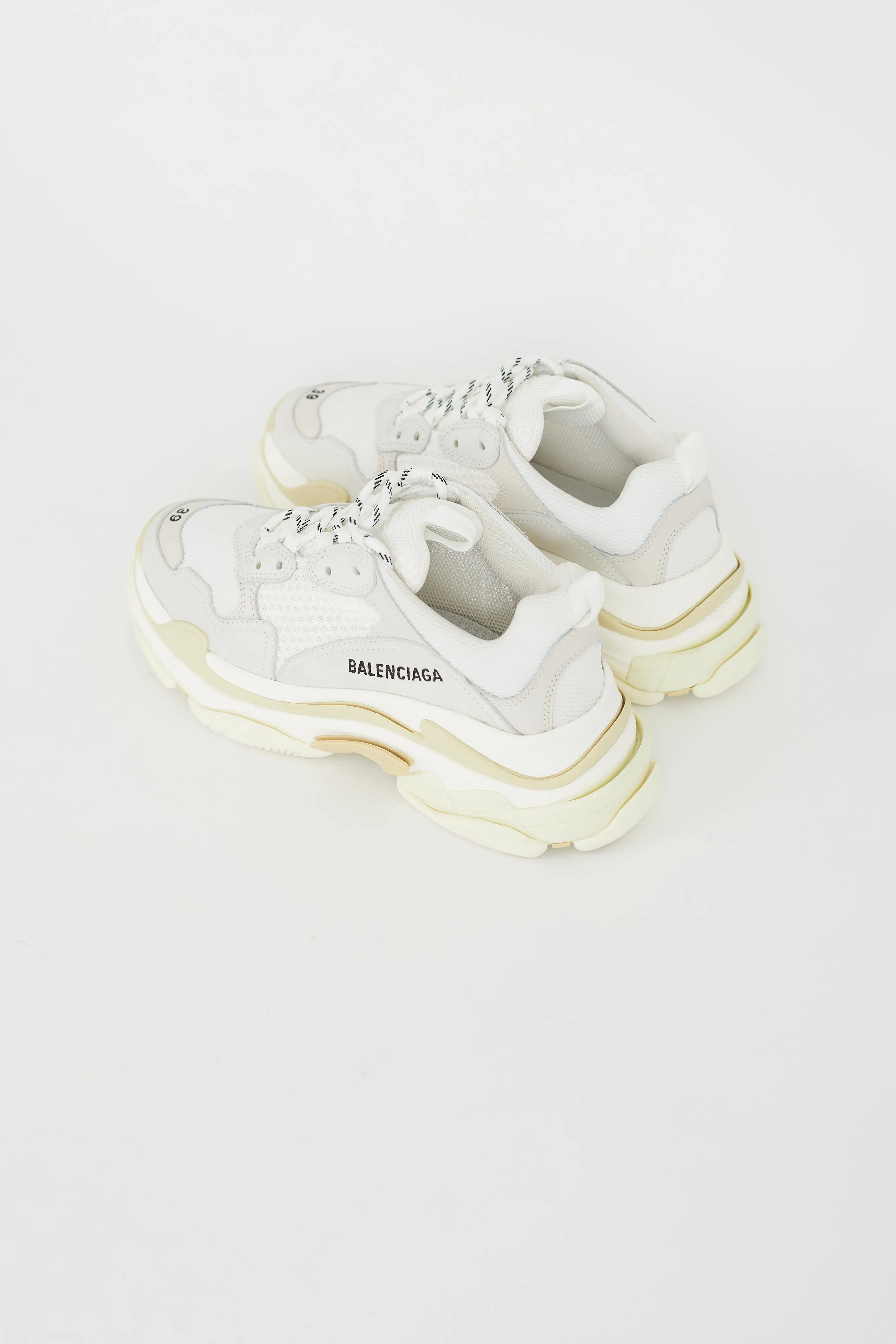 White & Grey Triple S Sneaker