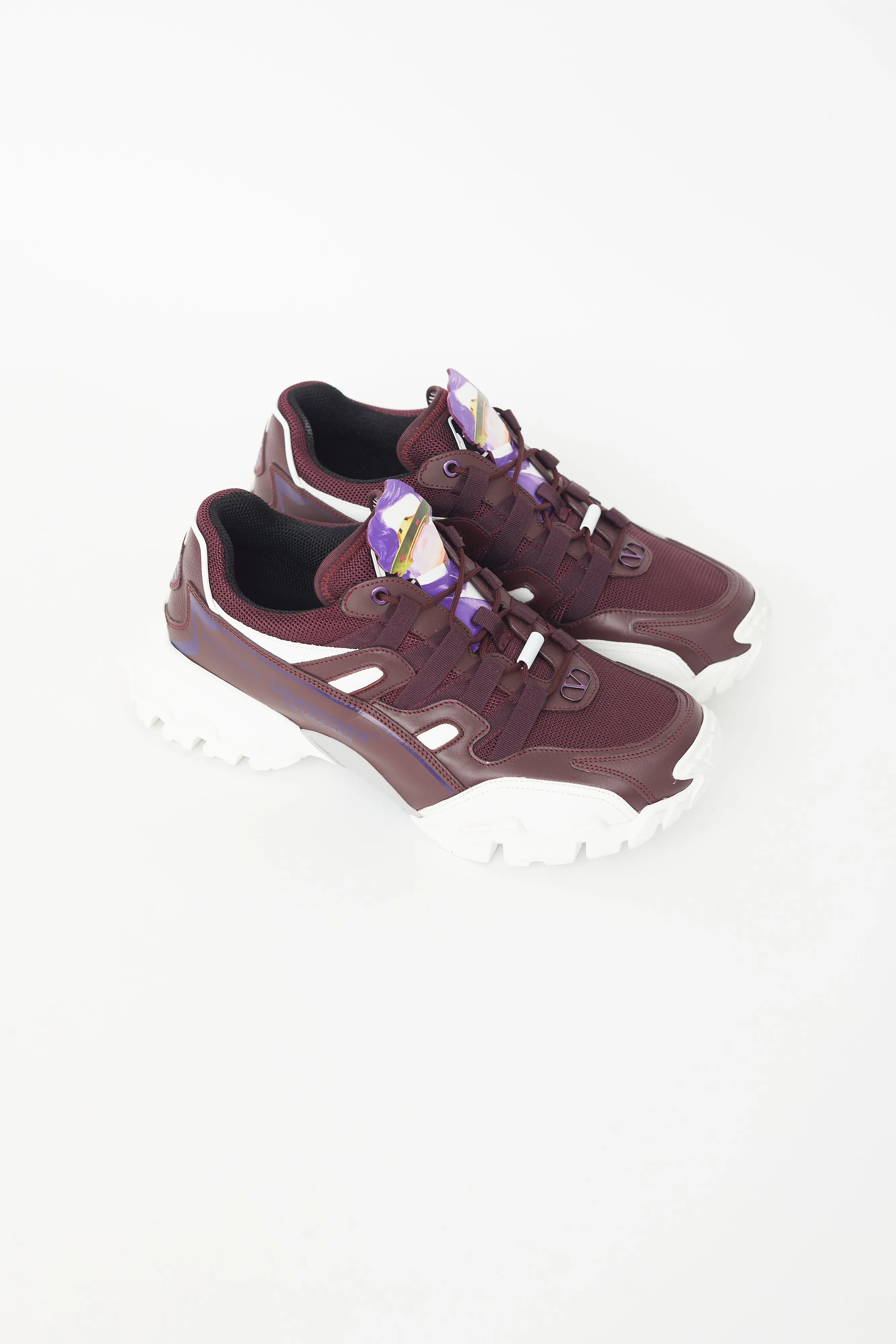 X Undercover Burgundy & White Climbers Sneaker
