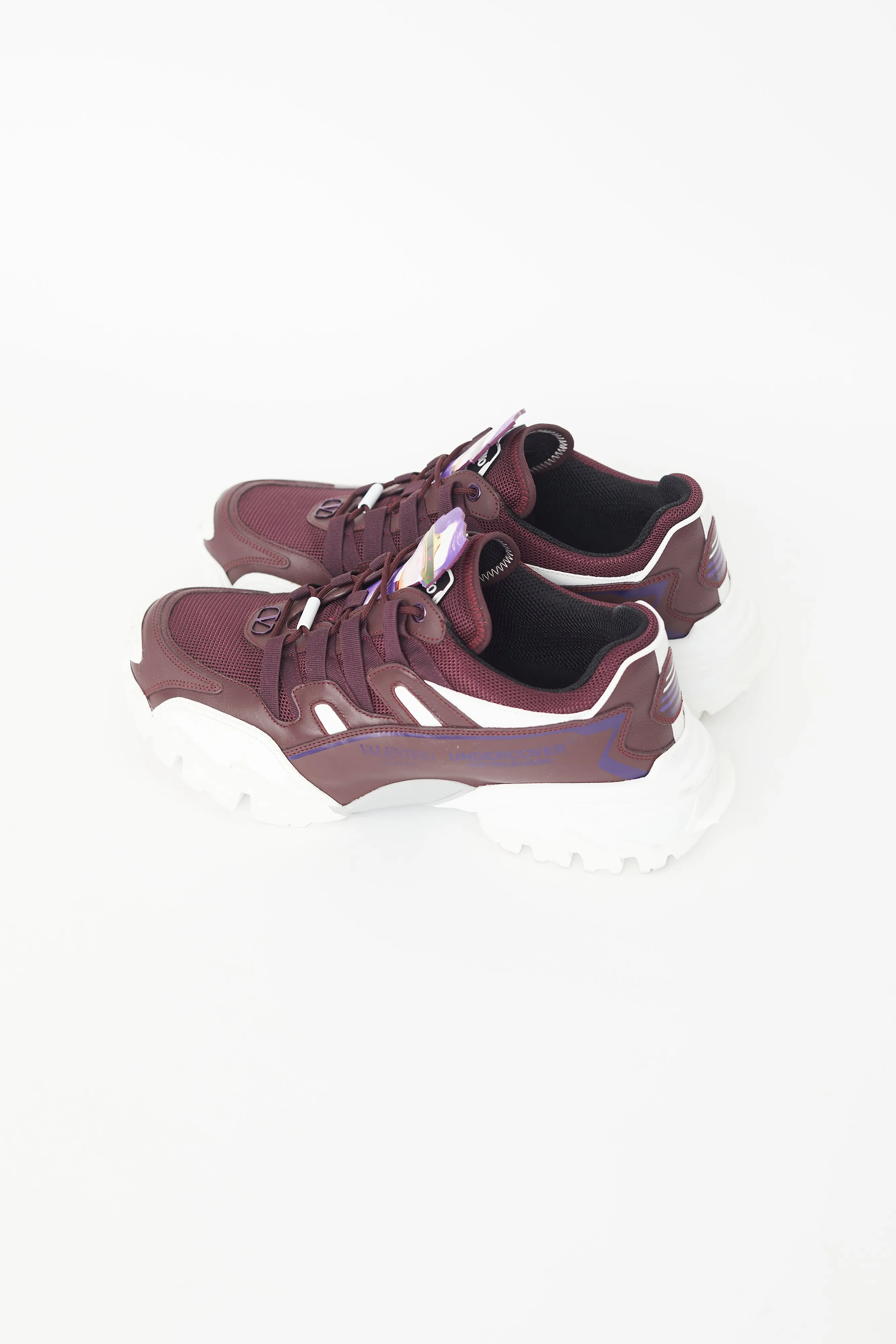 X Undercover Burgundy & White Climbers Sneaker