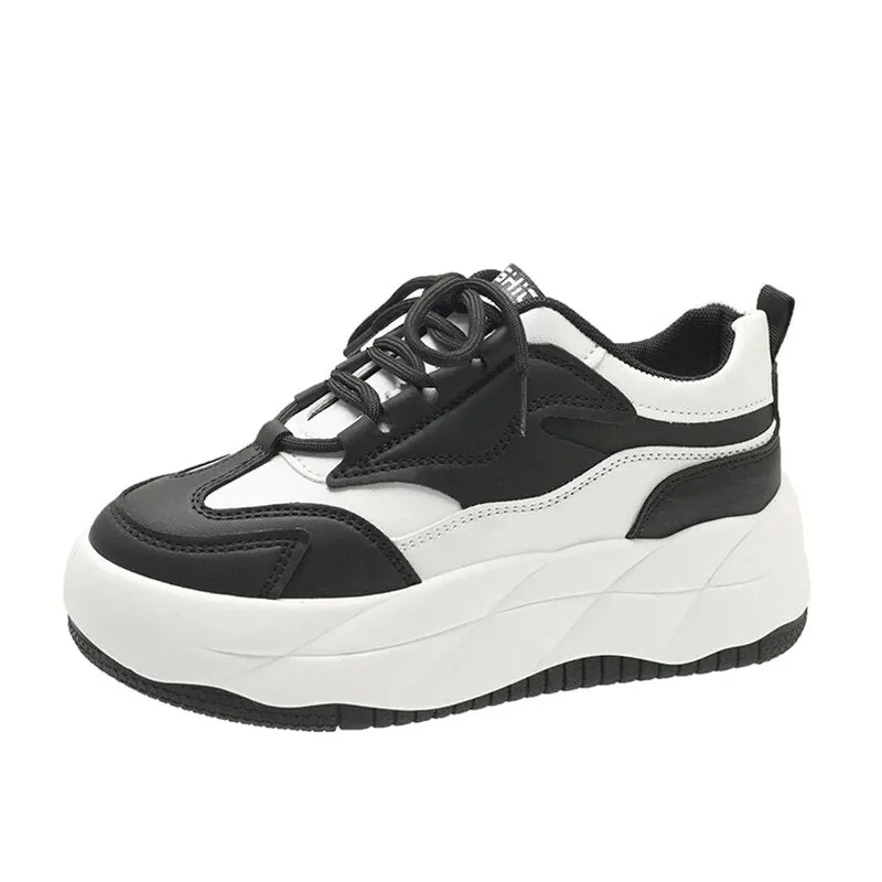 xiangtuibao -  Mix Color Chunky Platform Sneakers Women Spring Pu Leather Casual Sport Shoes Woman Non Slip Thick Soled Vulcanized Shoes