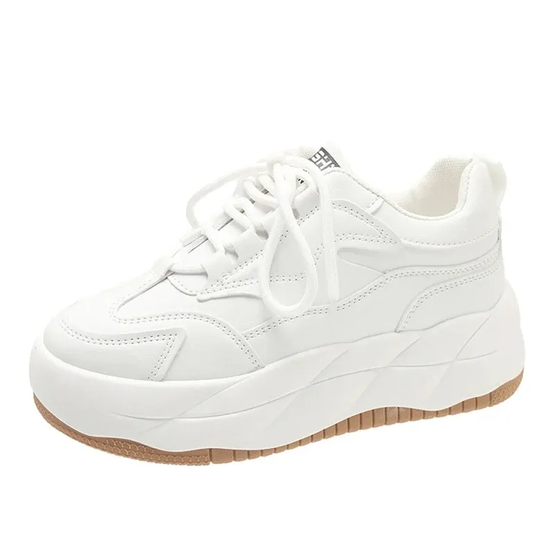 xiangtuibao -  Mix Color Chunky Platform Sneakers Women Spring Pu Leather Casual Sport Shoes Woman Non Slip Thick Soled Vulcanized Shoes