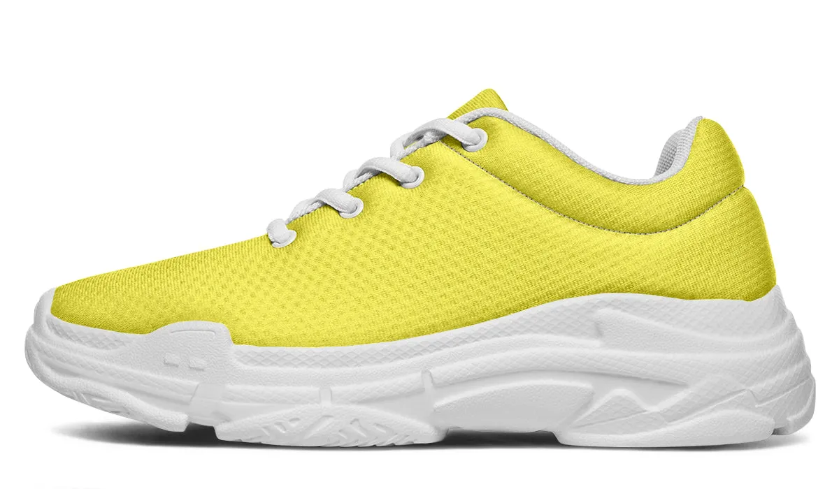 Yellow And Purple Mismatch Chunky Sneakers
