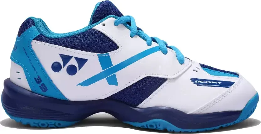 Yonex 39 Junior Badminton Shoes in White/Blue